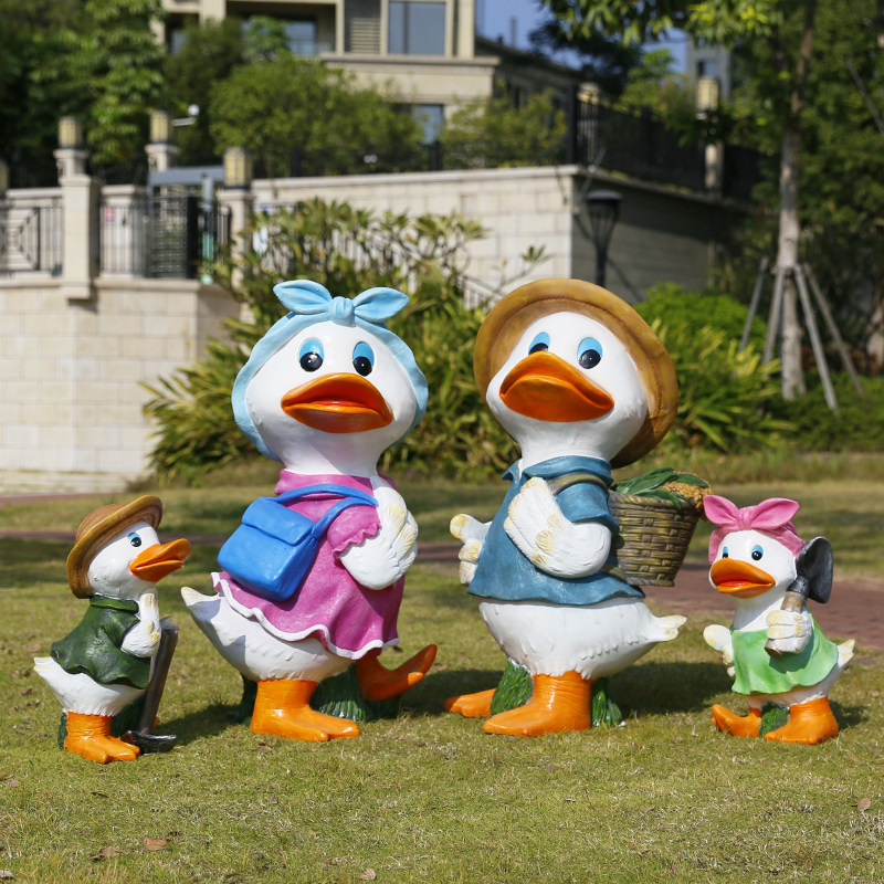 园树脂别墅鸭子盆缸雕塑室外庭院幼儿园动物饰品
