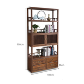博古架实木置物古董茶室茶叶茶具架展示柜榆木博物多宝阁