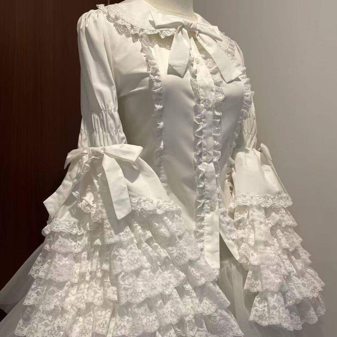 【现货】蕾丝doll感lolita姬袖衬衫长袖内搭可爱百搭Lolita内搭