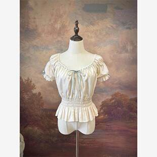 新款巴伐利亚Lolita森林里的农场两穿花边抽绳小众上衣季秋短款