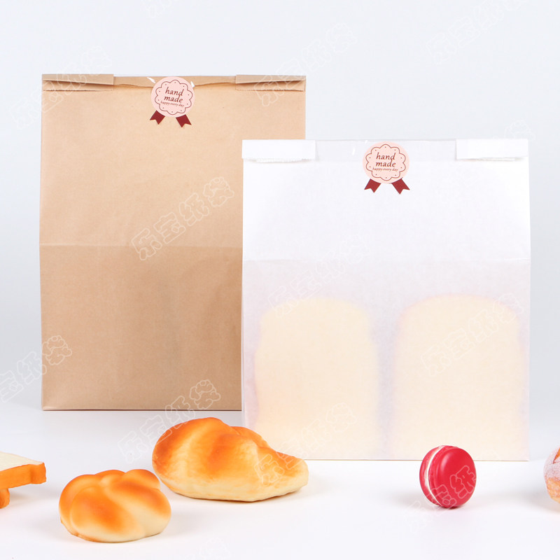 淋膜 面包吐司袋包装袋食品牛皮纸袋土司袋子个订做