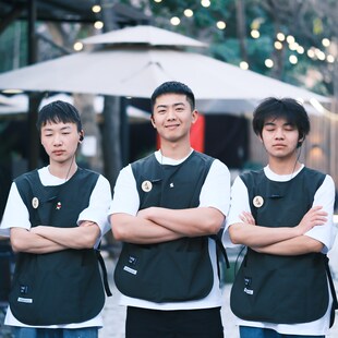 马甲式工作服美发师餐饮咖啡馆围裙男定制背心款罩衣