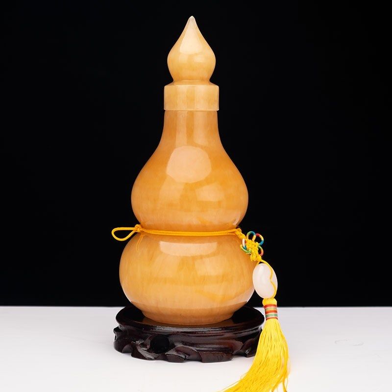 天然玉石空心葫芦口玉葫芦家居客厅装饰品收银台玄关工艺品