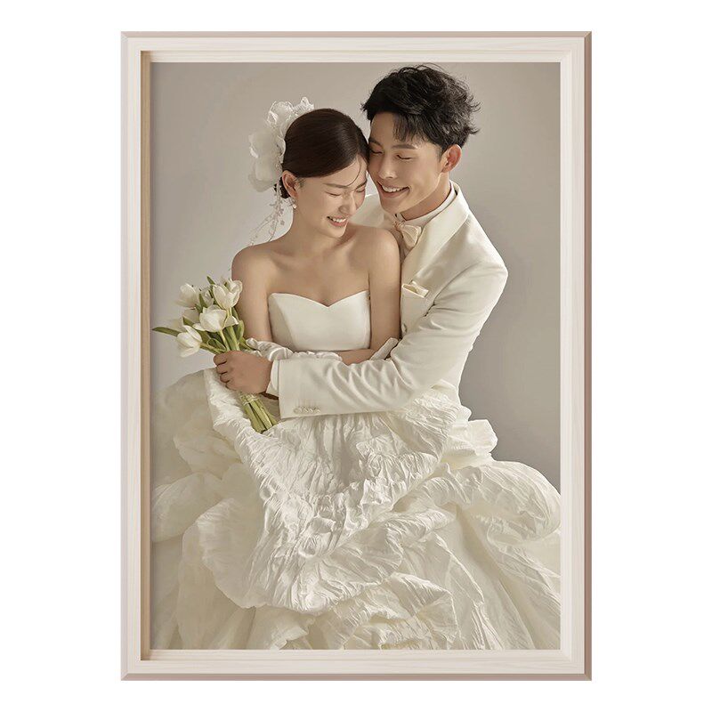 婚纱照相框挂墙洗结婚照片做成画框打印全家福相片裱框级感