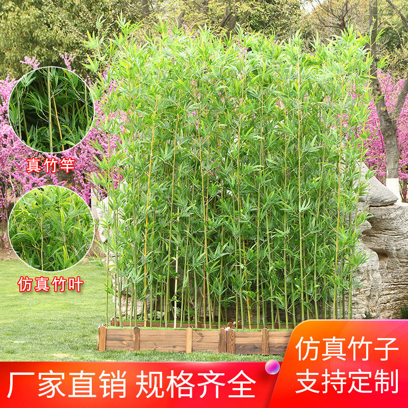 仿真竹子假竹子装饰庭院屏风挡墙造景仿生加密室外绿植毛竹