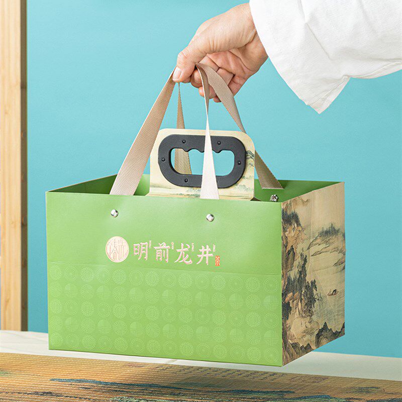 新款明前龙井包装盒空礼空盒子礼品盒绿茶半斤礼盒订制