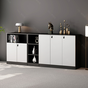 办公室矮柜茶水柜办公桌边柜地柜落地柜文件资料木质案柜