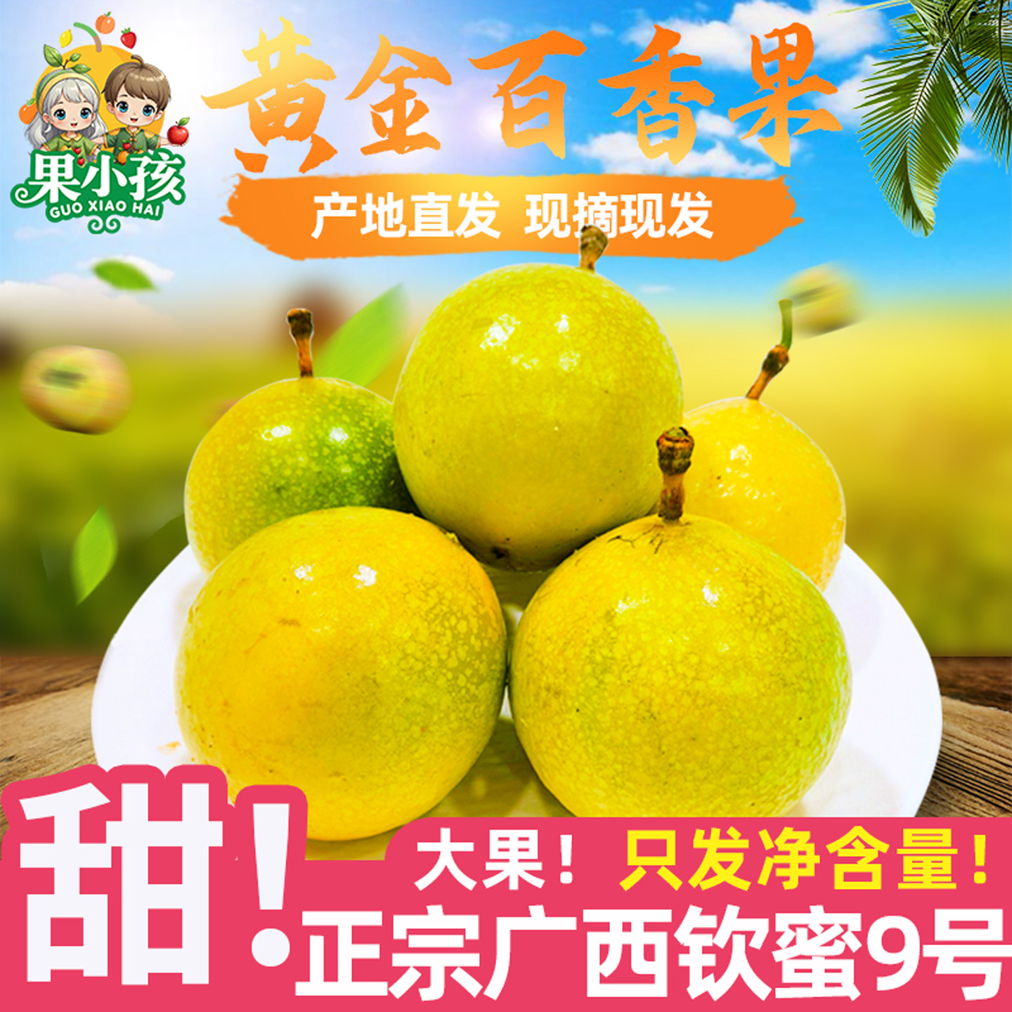 果小孩广西钦蜜9号黄金百香果