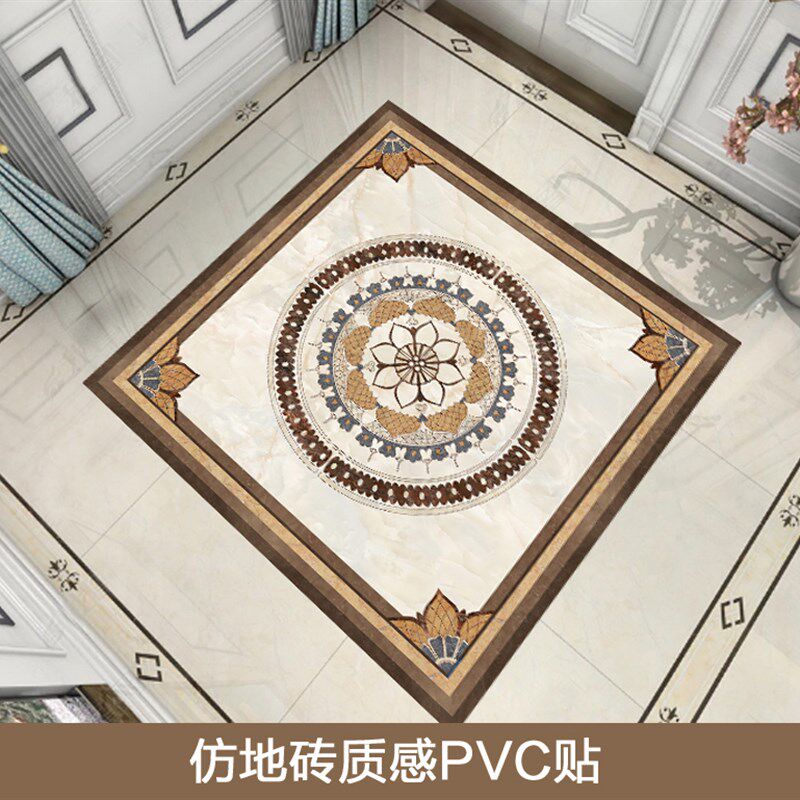 仿瓷砖自粘纸地面翻新遮丑客厅地砖纹过门石走廊装饰客厅地