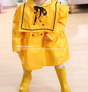 公韩国儿童女童爱时尚 学生加厚雨衣 扣宝宝布料雨衣