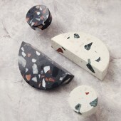 现代大理石斑点黄铜拉手衣橱门柜抽屉把手单半圆手