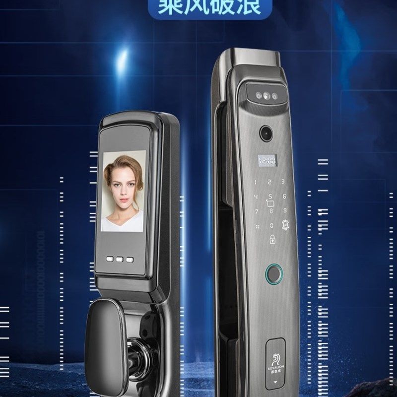 普鲁狮全自动指纹锁 指静脉脸识别智能视猫眼电子锁