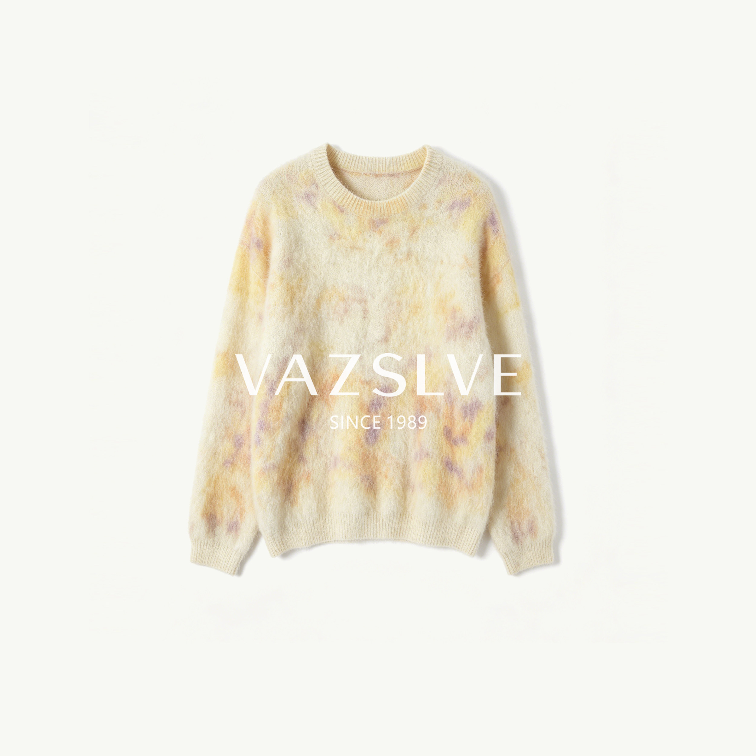 【VAZSLVE/全新奢品】圆领印花羊毛拉毛长袖针织衫 MJZ7-ZH01-2