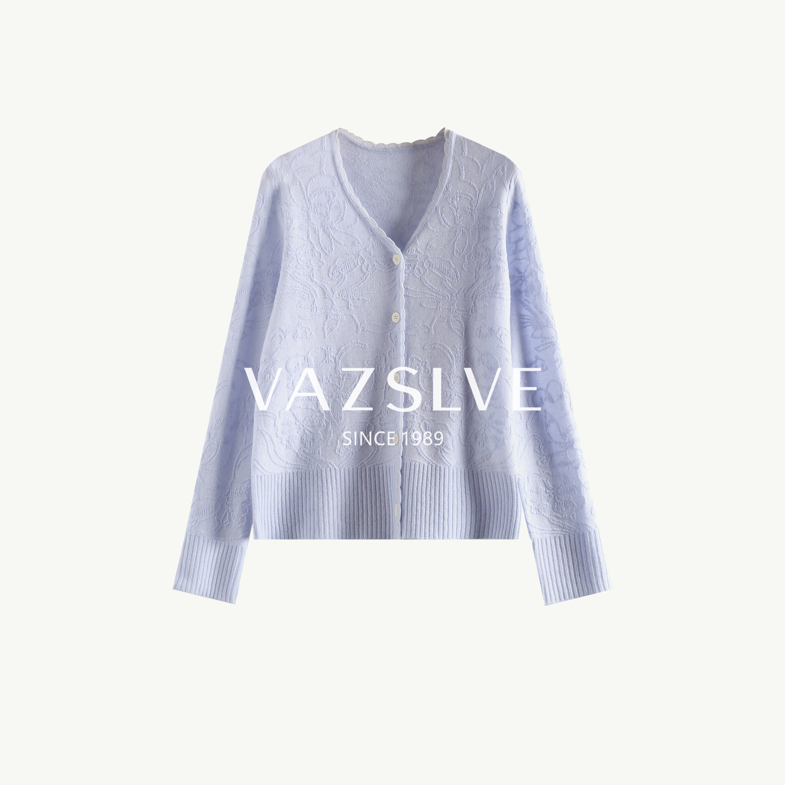 【VAZSLVE/全新奢品】羊毛针织开衫女秋冬刺绣花边 MJJ19-8580