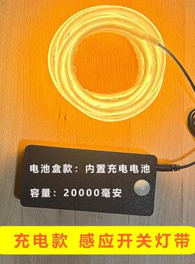 免插电灯带电池款插电自粘无线感应灯LED灯条卧室床头镜子霓虹灯