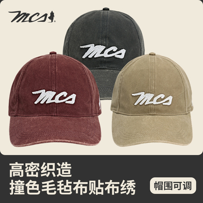 MCS水洗做旧复古可调字母棒球帽