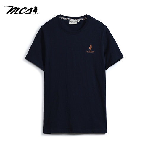 mcs夏季商务休闲纯棉短袖T恤男士