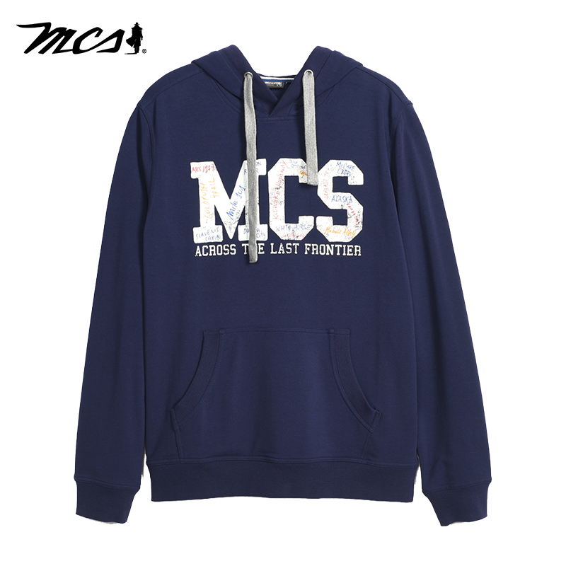 MCS连帽印花休闲百搭套头卫衣男