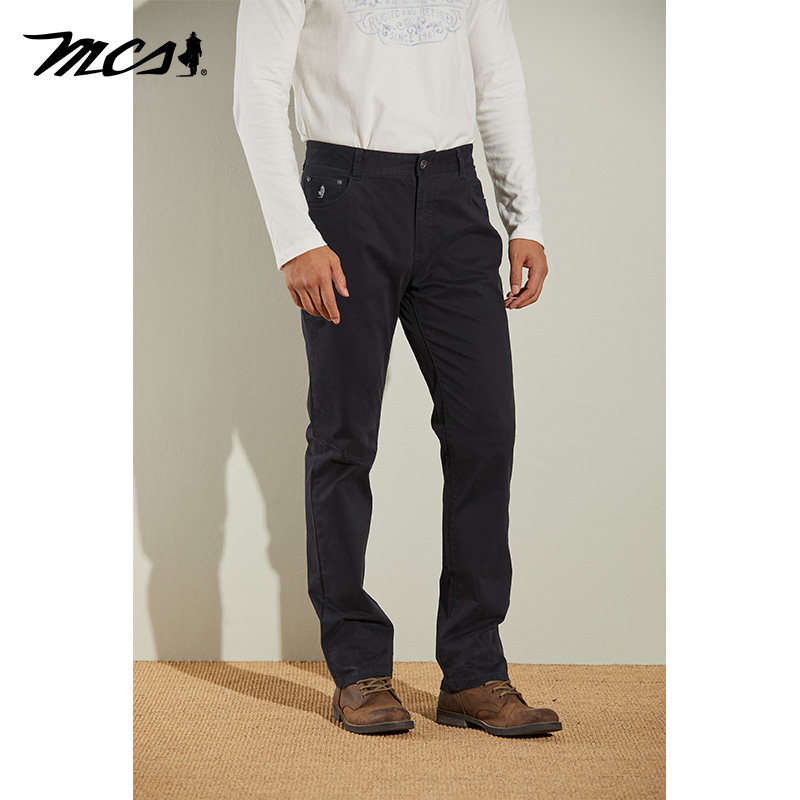 MCS简约直筒商务正装中腰休闲裤