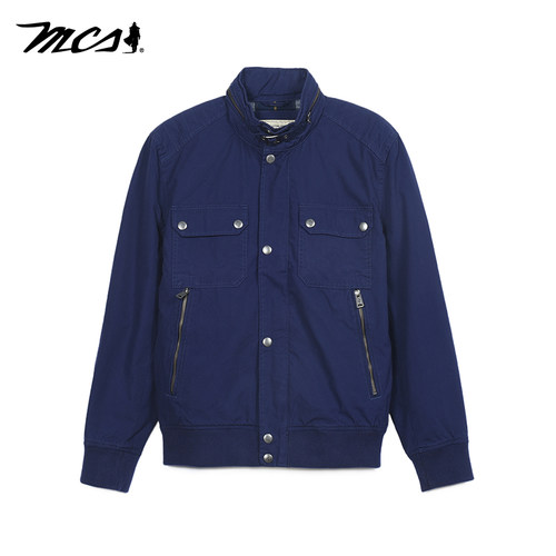MCS立领搭袢四袋纯棉单夹克外套