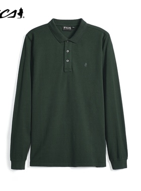 MCS男装源自万宝路美式复古纯棉POLO领上衣男士商务休闲翻领长袖