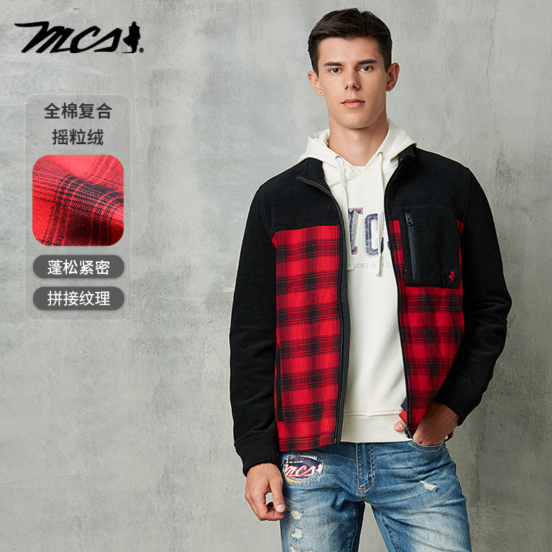 MCS休闲保暖立领摇粒绒夹克外套