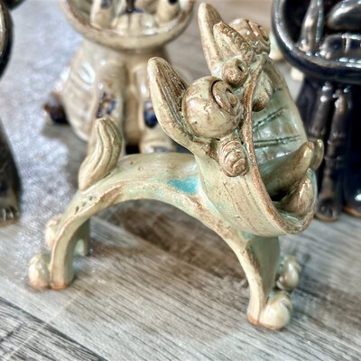 瓦猫云南大理南诏窑手工陶瓷猫创意礼品 装饰摆饰 爱风格 寓意吉