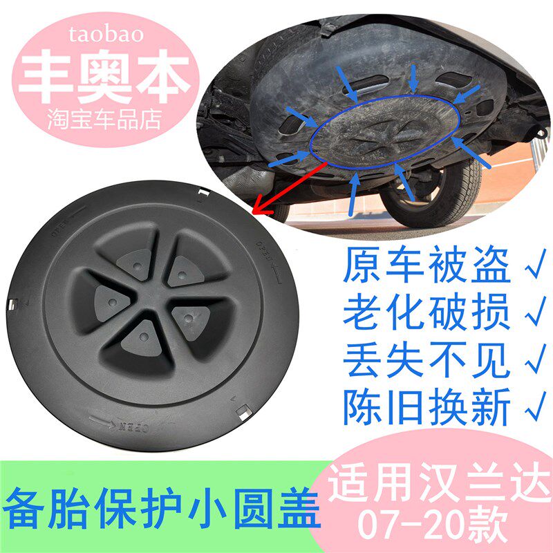 广汽汉兰达备胎小圆盖后杠备用轮胎保护盖原备胎罩