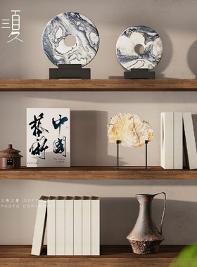 新风客厅书房博古架酒柜级感宋代美学创意软装饰品