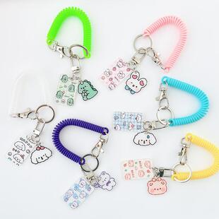 创意防丢弹力绳钥匙扣挂件手腕绳 可爱少女心ins亚克力包包挂饰链