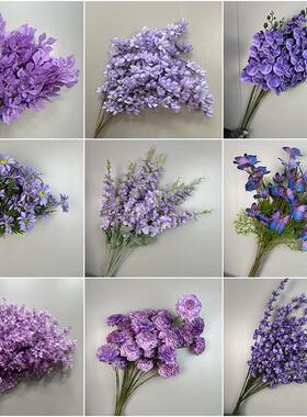 婚庆紫色仿真花婚礼订婚宴结婚造景装饰花艺商场橱窗布置场景插花