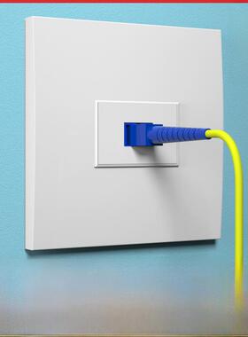 86隐藏白色光纤插座，2m线包Sc端子插孔面板宽带入口网线计算机