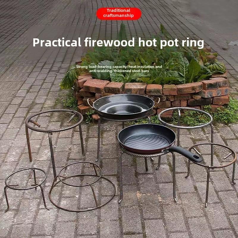 简易木灶具木灶具新型加高锅架多功能开水架钢筋圆铁圆