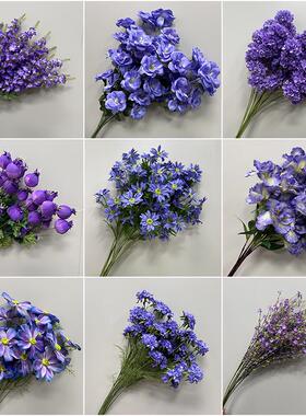 紫色仿真花婚庆花排高端婚礼订婚宴装饰婚礼堂吊顶假花舞台路引花