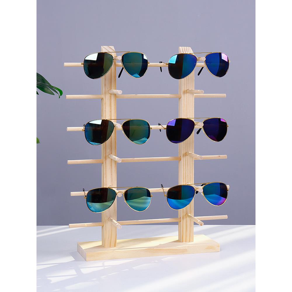 高档松木实木近视眼镜货架墨镜眼镜展示架原木质太阳镜陈列支架子
