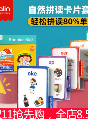 saalin莎林自然拼读启蒙卡儿童早教学英语单词卡闪卡phonics kids
