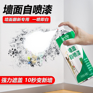 墙面自喷漆修复白色墙壁家用防水防潮乳胶漆修补裂缝遮盖去污神器