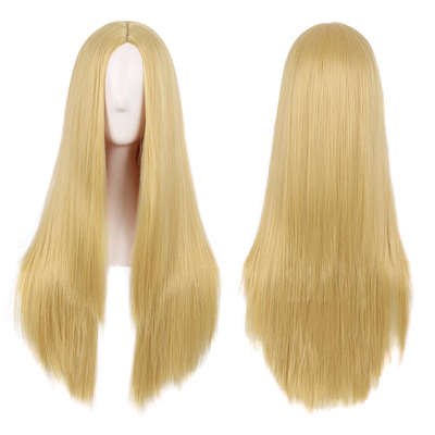 假发女长发动漫万用cos男生古装中分刘海70cm黑长直全头套式假毛