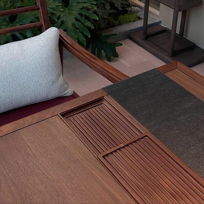 新中式黑胡桃白蜡木泡茶桌禅意高端茶台别墅酒店民宿办公室茶桌椅