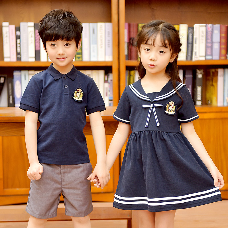幼儿园园服套装男女童夏季短袖英伦学院风校服水手服裙小学生班服