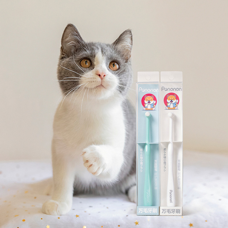 Pononon宠物狗狗猫咪小头软毛牙刷小型犬万毛齿刷清洁牙齿除牙垢