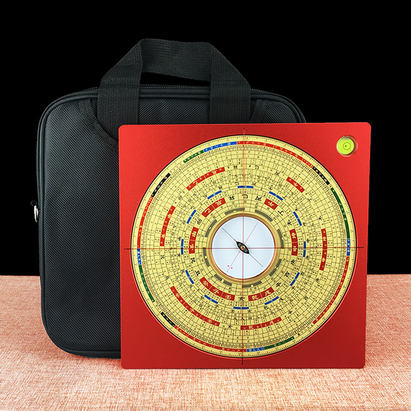 新款专业强磁大天池罗盘高精度黄铜铝镁合金8寸三元三合综合罗盘