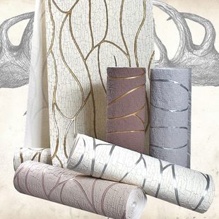 客厅电视背景墙纸 素色条纹 现代简约卧室 无纺布壁纸3D影视墙家装