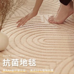 地毯客厅奶油风硅藻丝地垫免洗可擦轻奢高级感防水防污茶几沙发毯