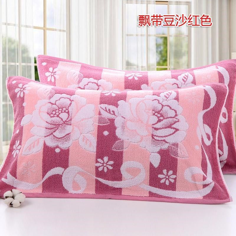 新疆西藏包邮纯棉枕巾加大加厚柔软一对装不掉色吸汗卡通四季52*7