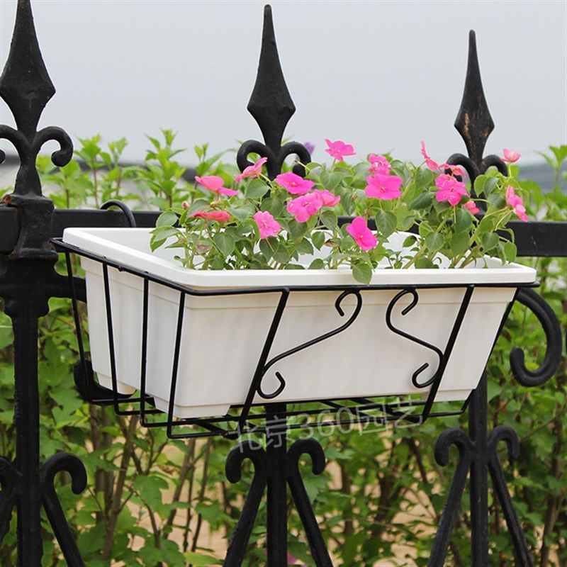长方形花盆挂架 阳台栏杆壁挂花架绿萝吊兰园艺悬挂铁艺架子包邮