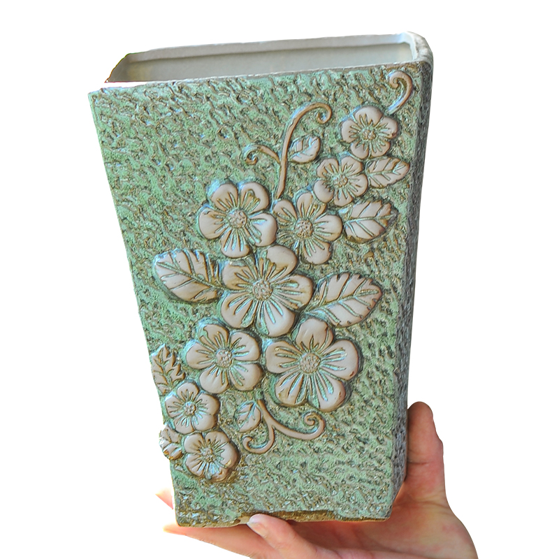 大口径多肉花盆陶瓷法师老桩特大悬崖桩花盆兰花盆紫乐粗陶方形盆