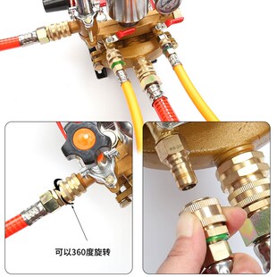 打药机铜接头绕管架弯头防打结旋转三缸柱塞泵进水回水快插接头农