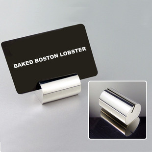 创意不锈钢实心台号牌自助餐菜单台卡夹酒店明档菜品展示架桌牌夹