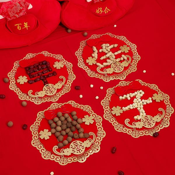结婚早生贵子模具干果组合床上压床摆件婚房装饰布置婚庆用品大全